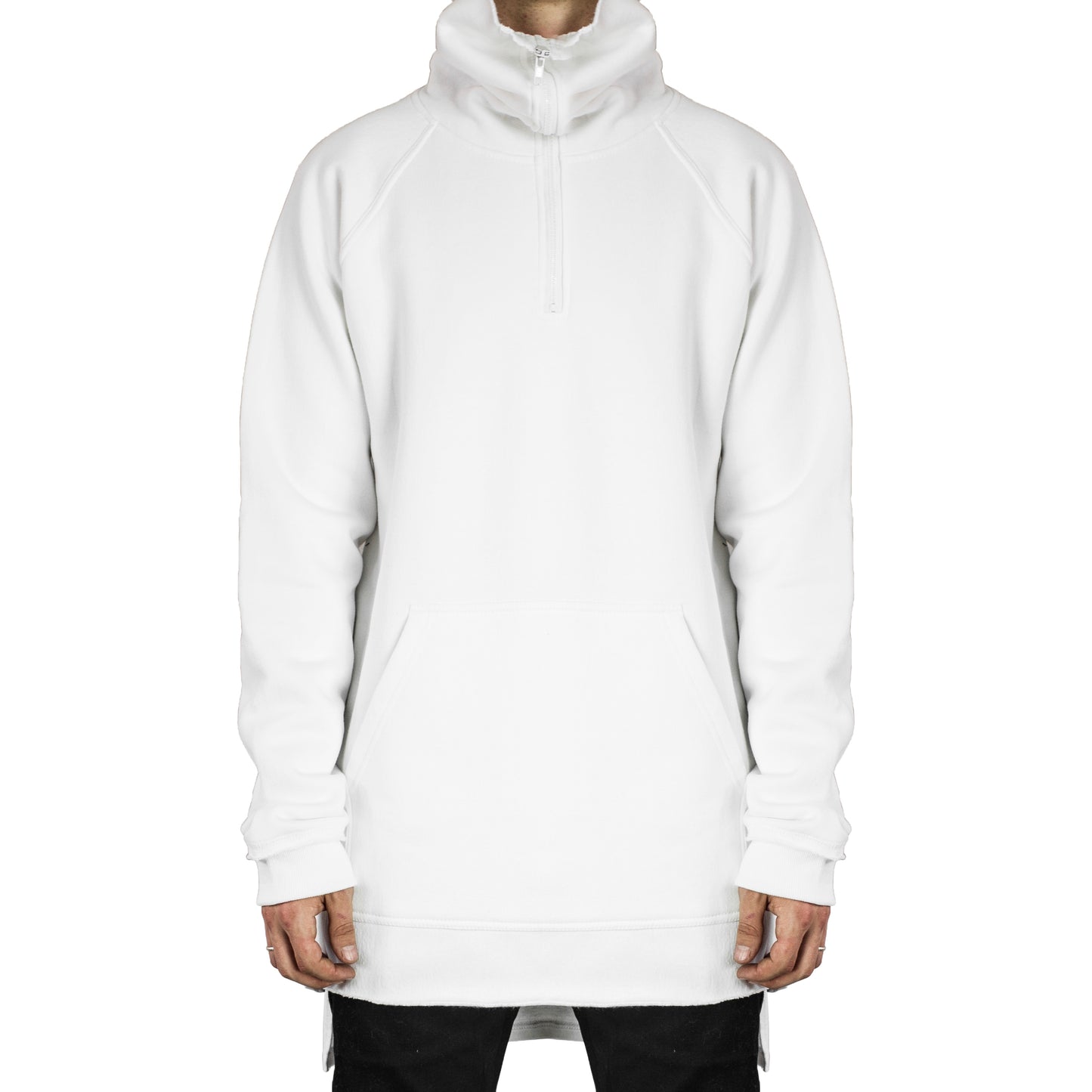 Zipup Cowl Sweatshirt : White
