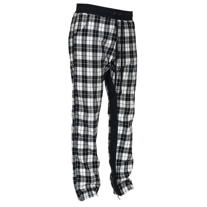 Plaid Zip Pants : White/Black