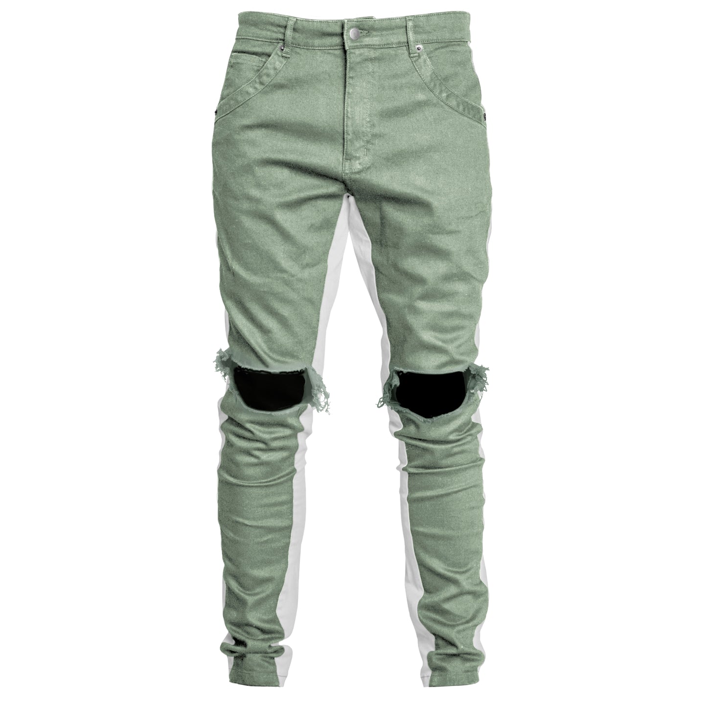 Track Jeans : Faded Sage/White