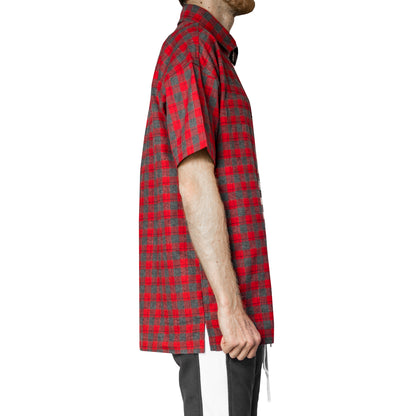 Zipup Shortsleeve : Split Flannel