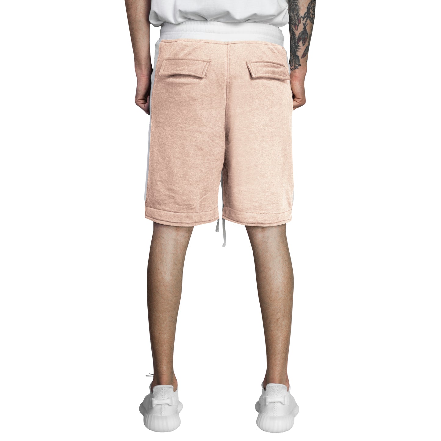 Workout Shorts : Sand/White