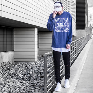 T-shirt L/S Champions des années 90 : Heather Denim