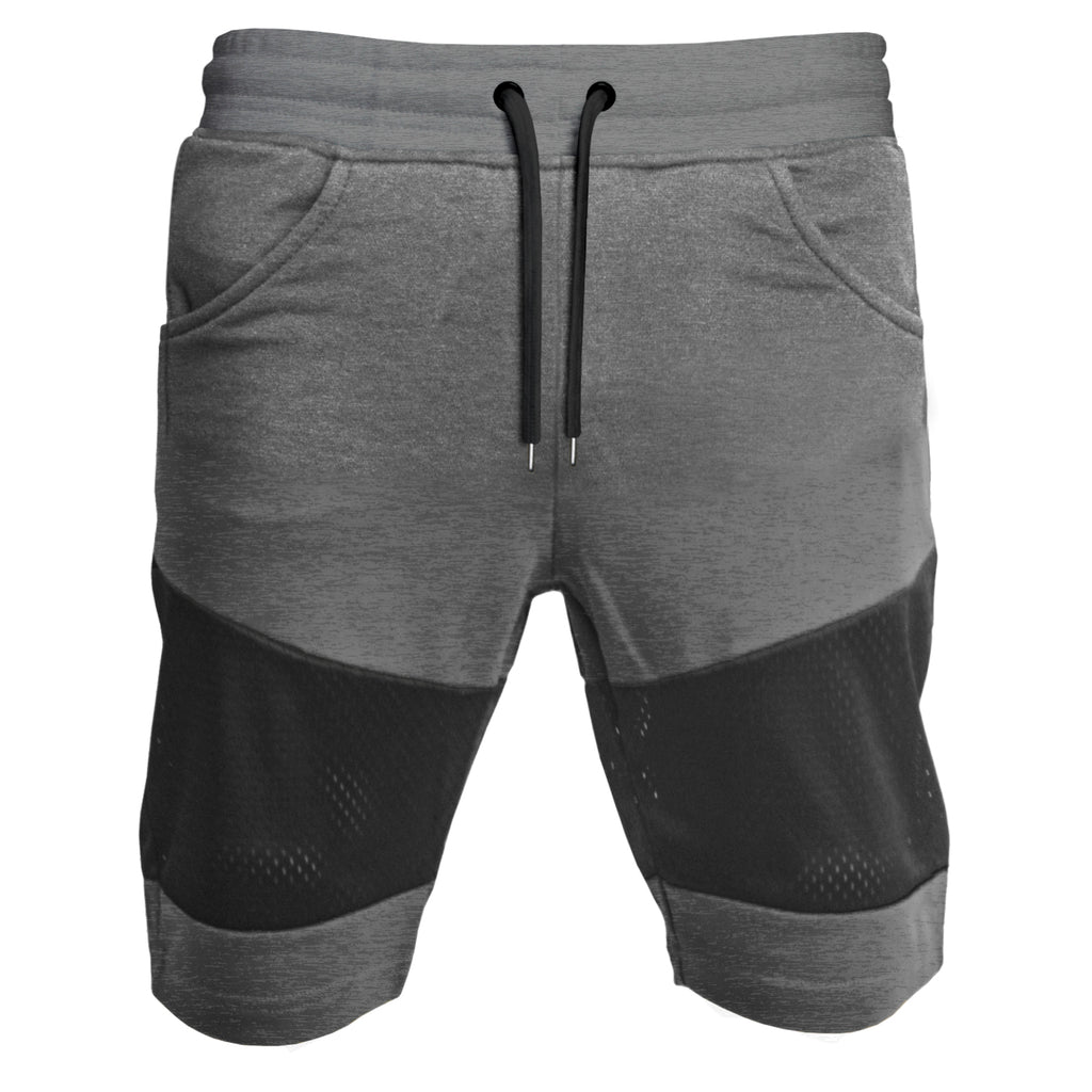 Pantalones cortos de malla con panel: carbón jaspeado