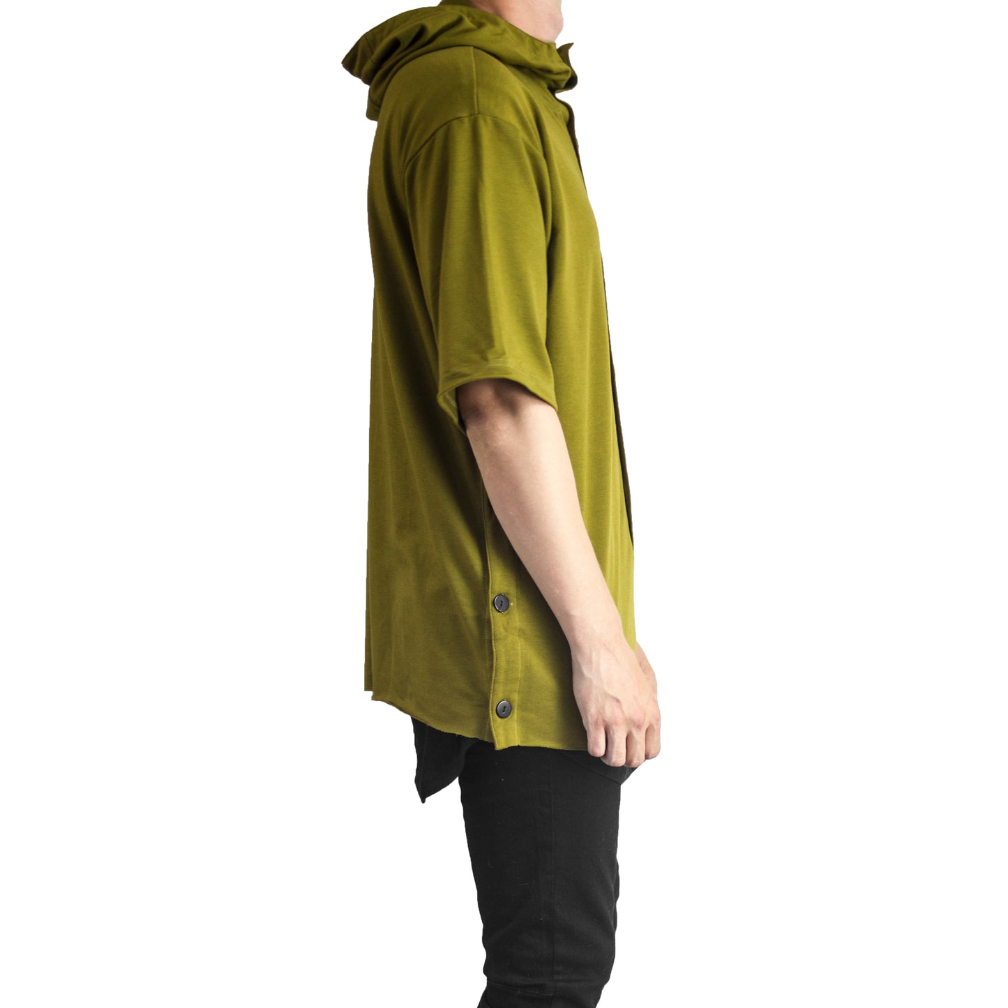 Buttoned Hoody : Burnt Olive