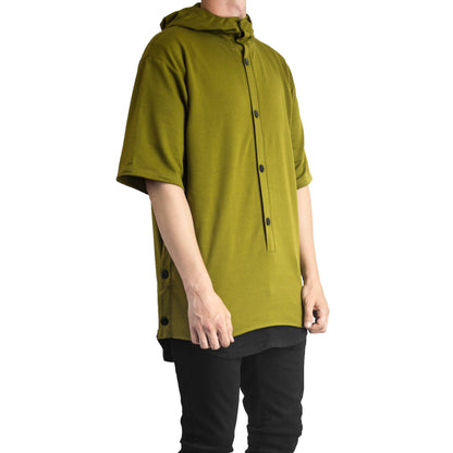 Buttoned Hoody : Burnt Olive