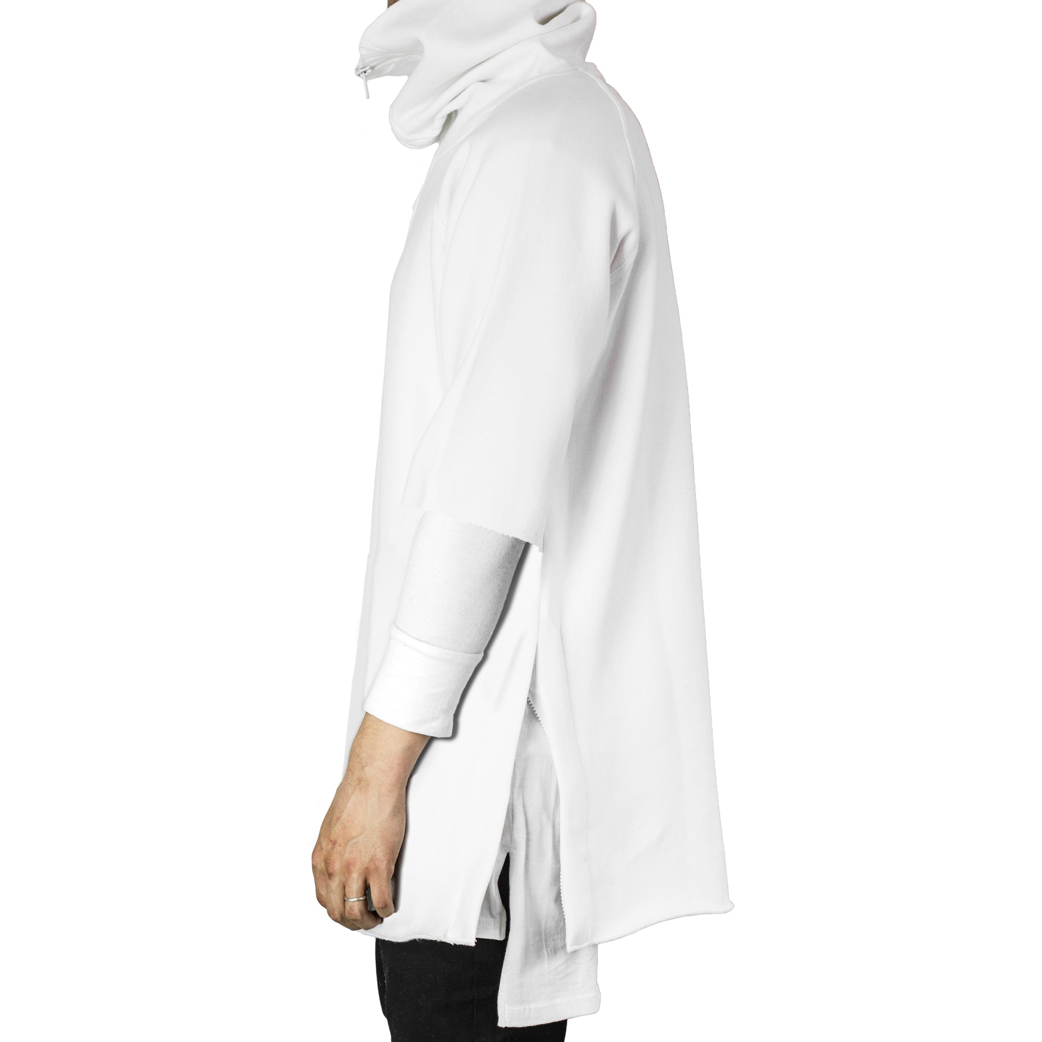 Camiseta con capucha y cremallera: blanca
