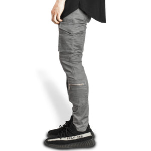 Jean Biker Double Cargo : Gris