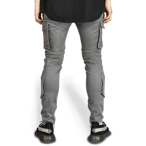 Jean Biker Double Cargo : Gris