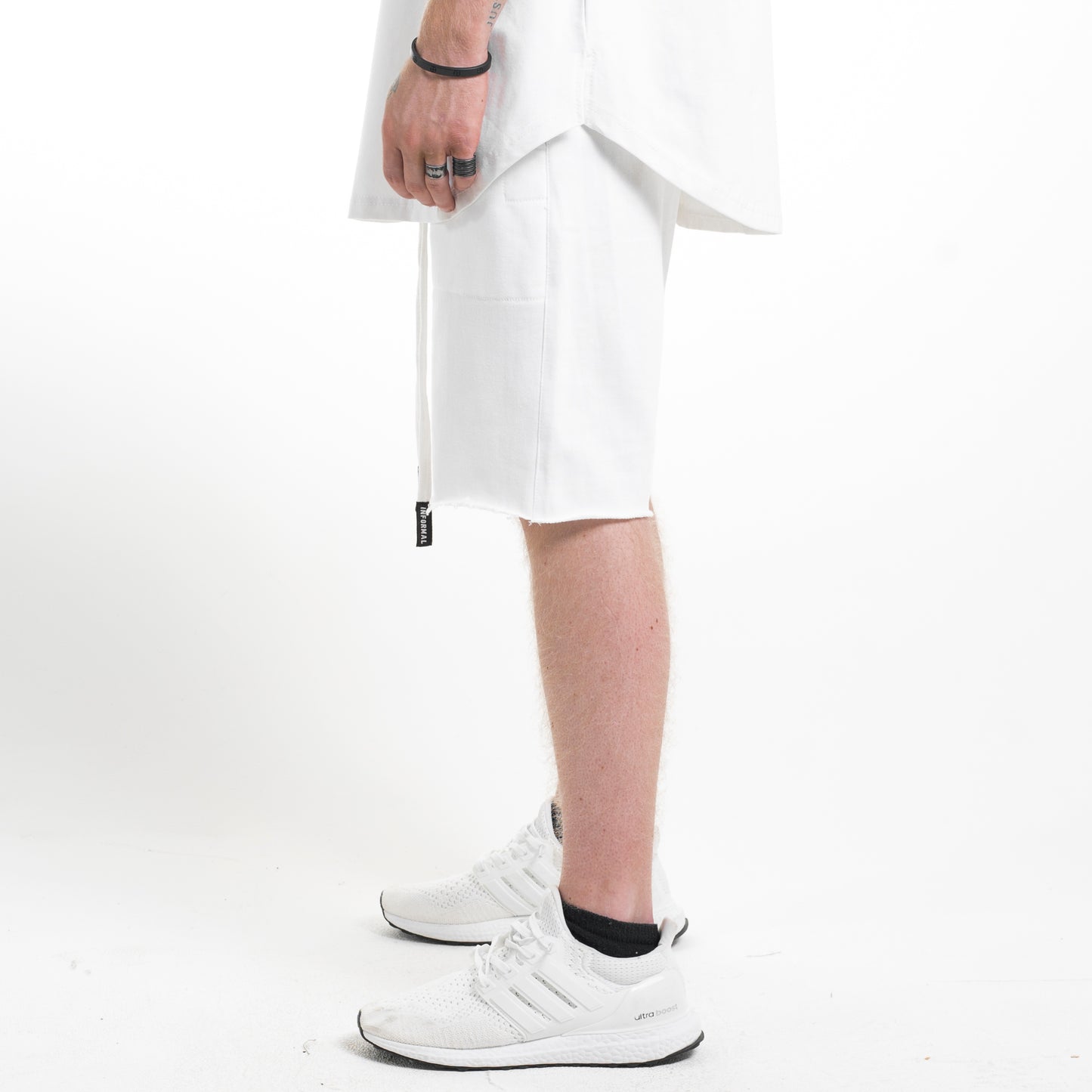Shorts con entrepierna abierta: Blanco