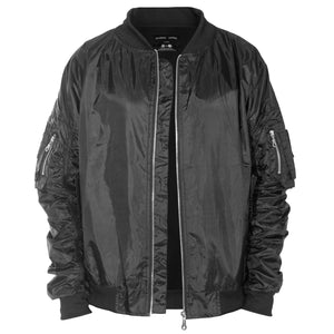 Chaqueta bomber Escape: cremallera negra/plateada
