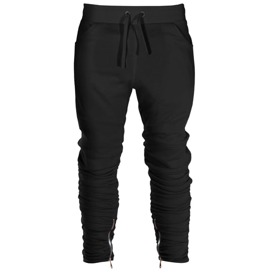 Pantalones de chándal fruncidos: Negro