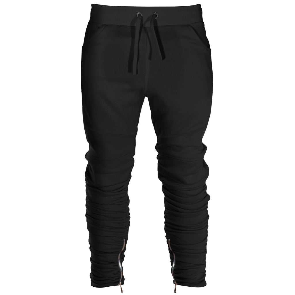Pantalones de chándal fruncidos: Negro