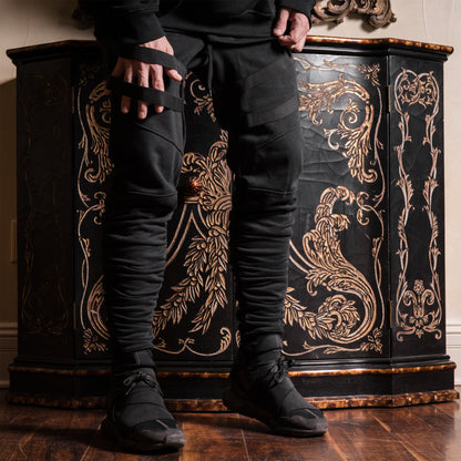 Strapped Ruche Joggers : Black