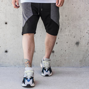 Side Panel Shorts : Black/Charcoal Heather