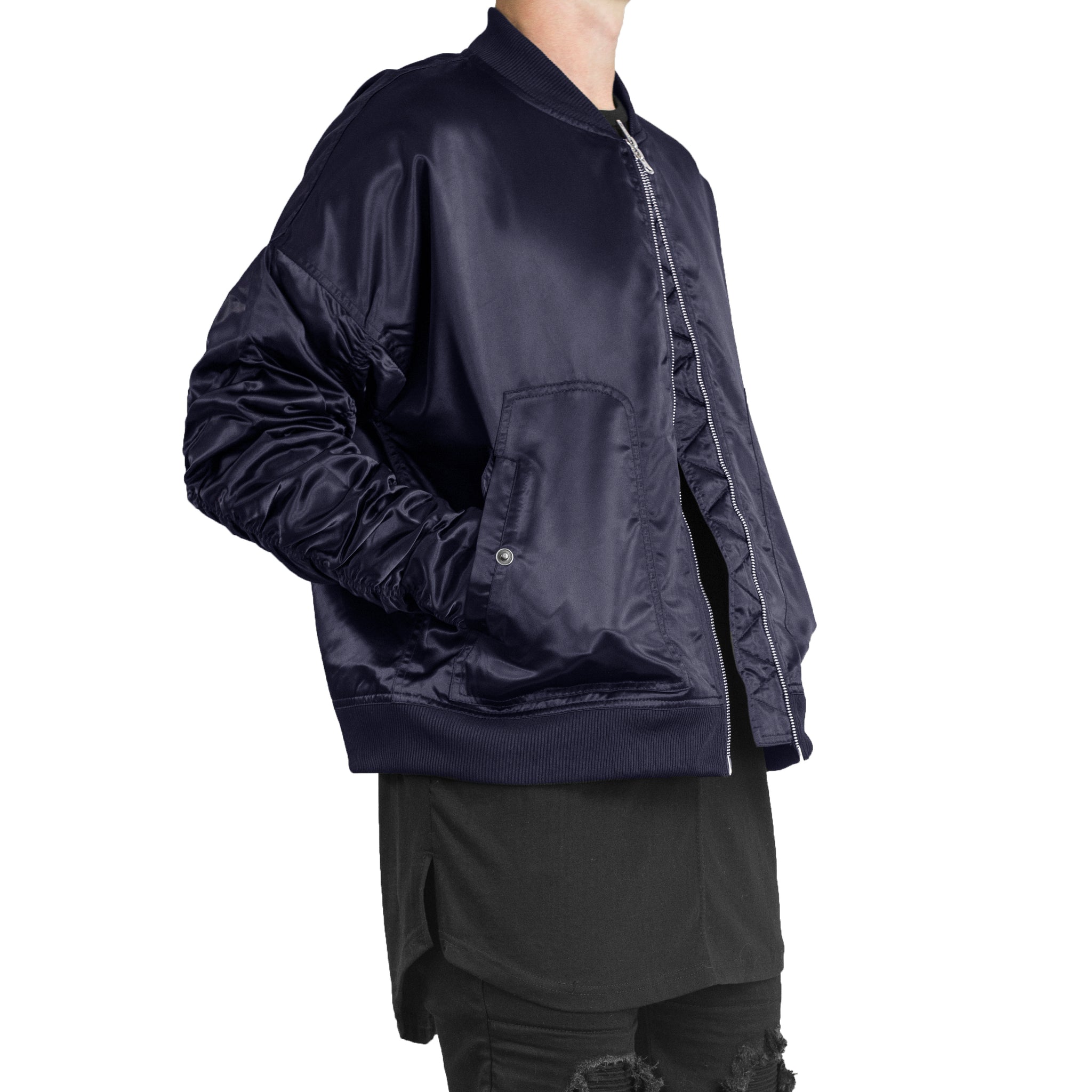 IA-1 Bomber Jacket : Navy Satin