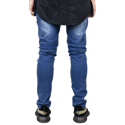 INYYNM Knee Slit Jeans : Blue Wash
