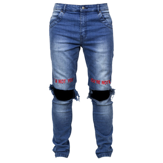 INYYNM Knee Hole Jeans : Blue Wash