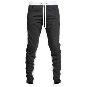 YNM Ankle Zip Trackpants : Charcoal/White