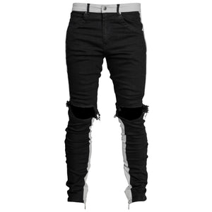 Spear Ankle Zip Jeans : Black/Light Grey