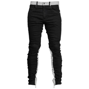 Spear Ankle Zip Jeans : Black/Light Grey
