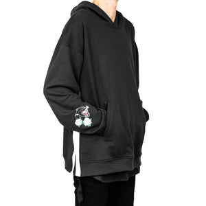 Sudadera con capucha Panther: Negro/Blanco