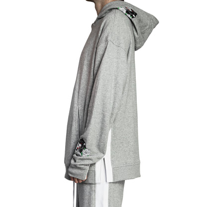 Panther Hoody : Heather Grey/White