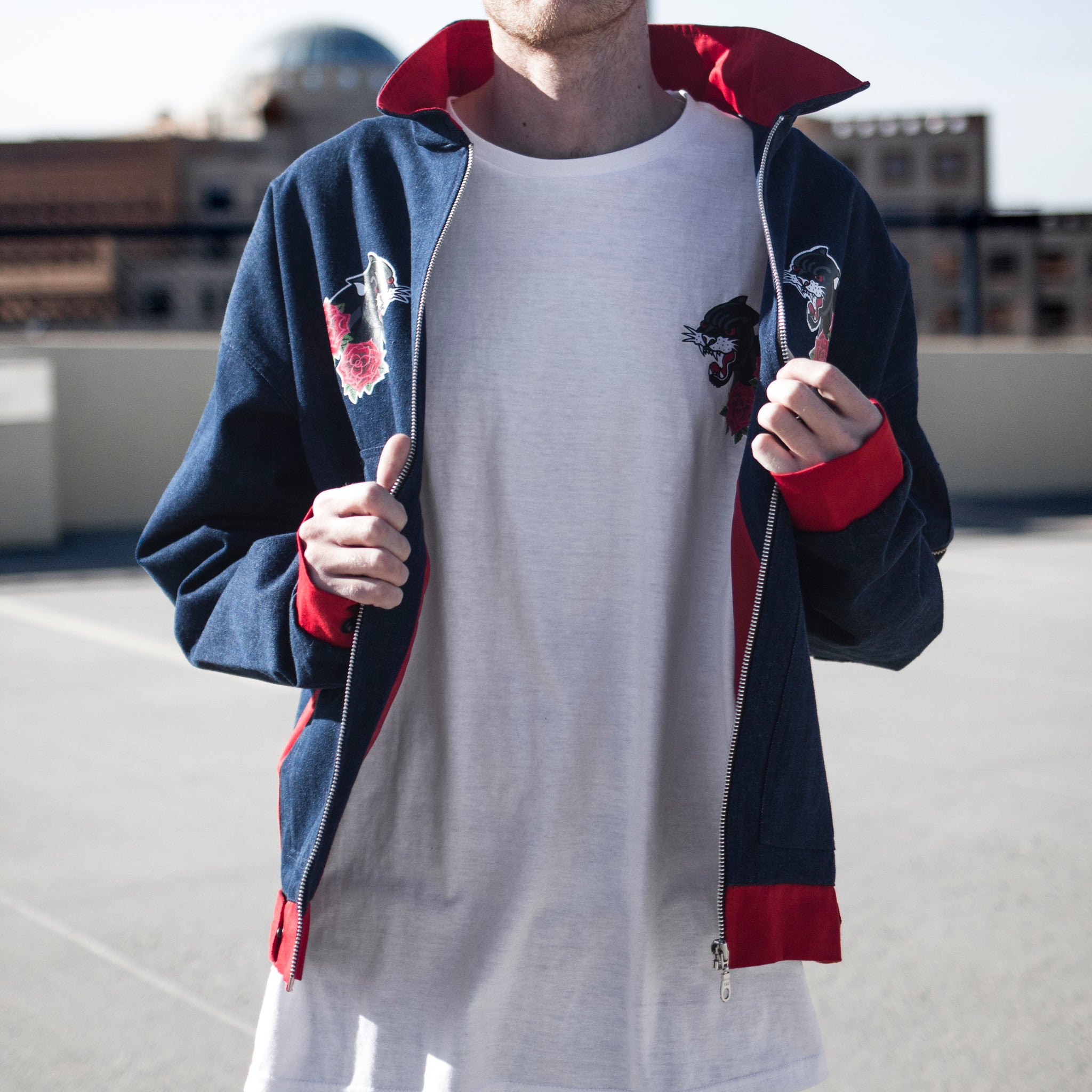 Panther Pilot Jacket 2.0 : Indigo/Red