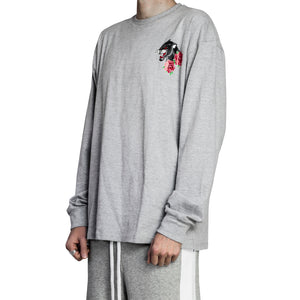 Camiseta de manga larga Panther: gris jaspeado