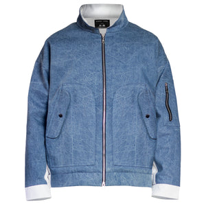 Chaqueta de piloto vaquera: azul claro/blanca