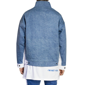 Chaqueta de piloto vaquera: azul claro/blanca