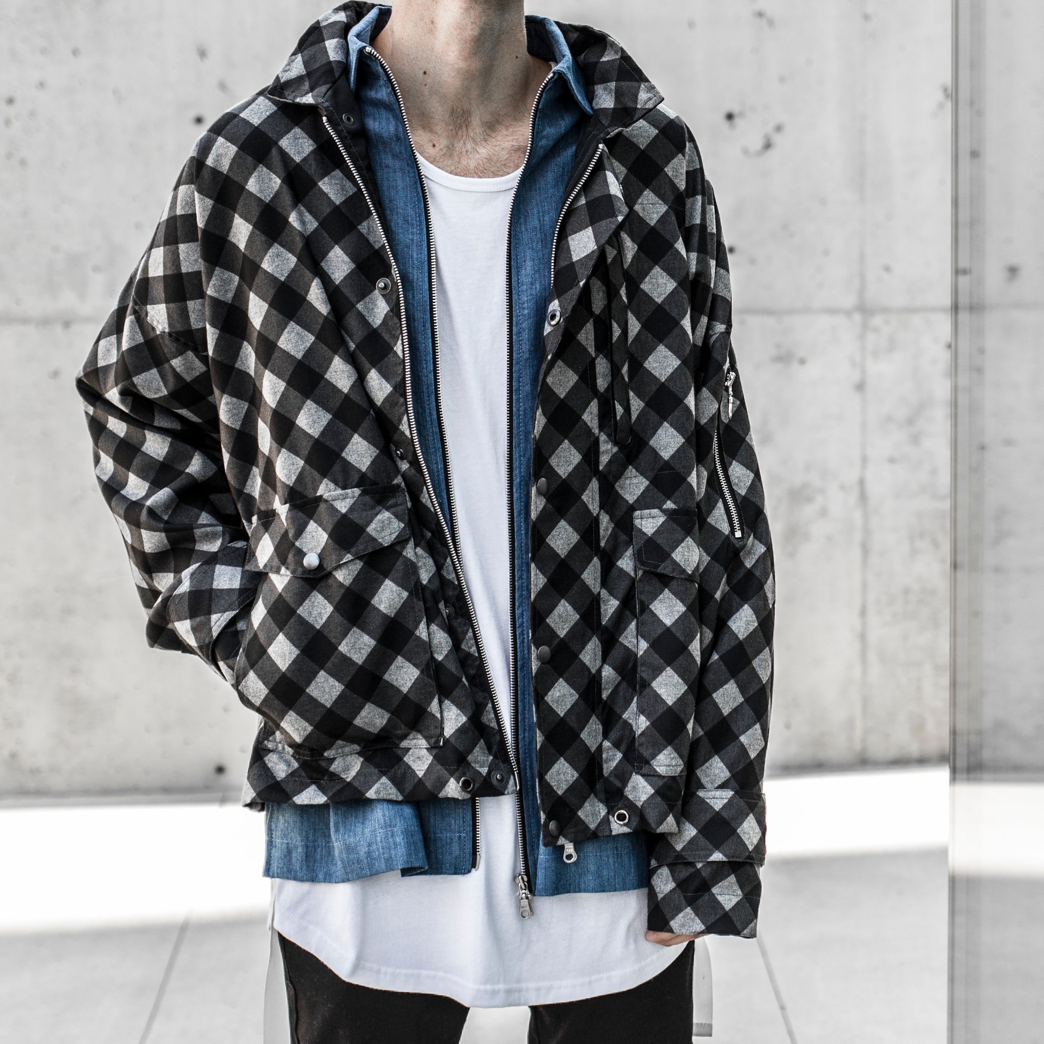 I-65 Pilot Jacket : Diagonal Buffalo Plaid