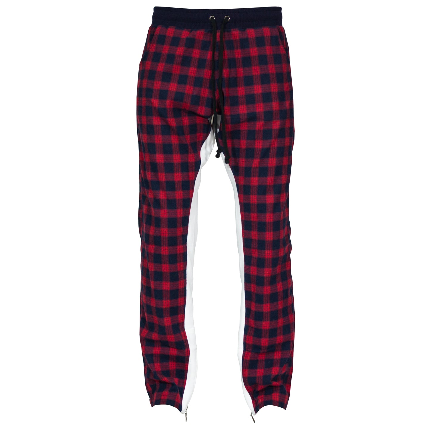 Plaid Zip Pants : Red/Navy