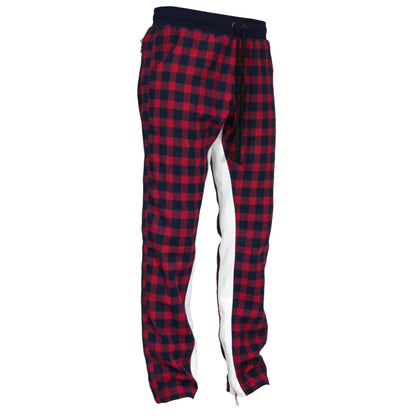 Plaid Zip Pants : Red/Navy