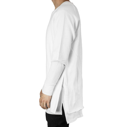Camiseta raglán polar con cuello redondo: blanca