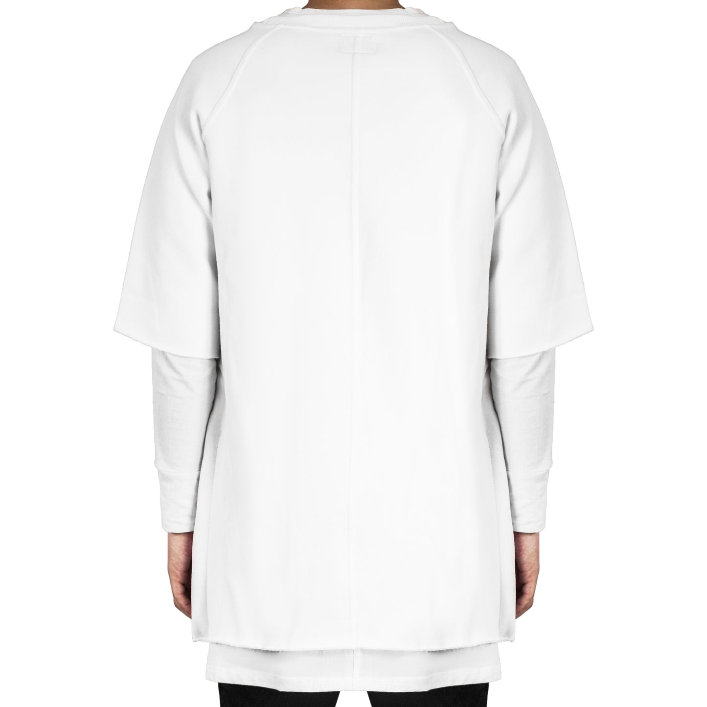 T-shirt Raglan Fleece Crew : Blanc