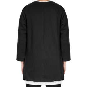 Raglan Fleece Crewneck: Black
