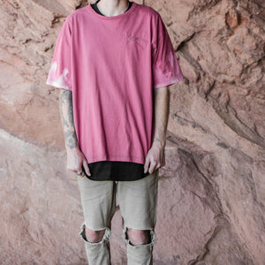 Camiseta con guión: rosa blanqueado