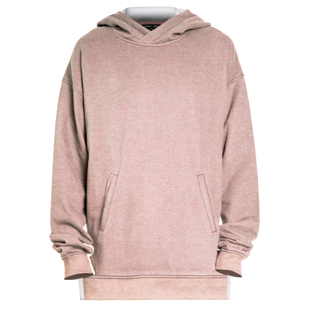 Sweat à capuche avec panneau de couture : Rose/Blanc