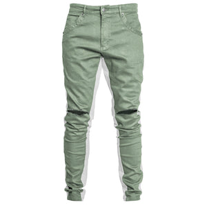 Jeans Track : Sauge Délavé/Blanc