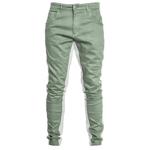Jeans Track : Sauge Délavé/Blanc