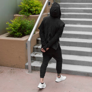 Sweat à capuche demi-zip Spinal : Noir