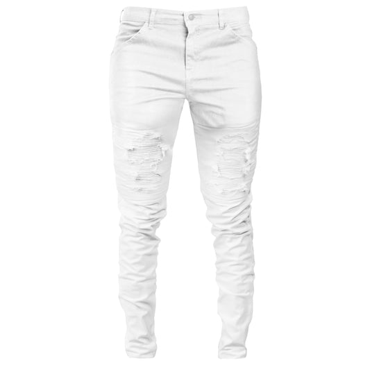 Distressed Biker Jeans 3.0 : White