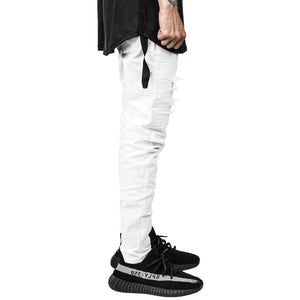 Vaqueros biker desgastados 3.0: Blanco