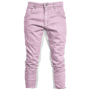 Jean Track Court : Ocre Clair/Blanc