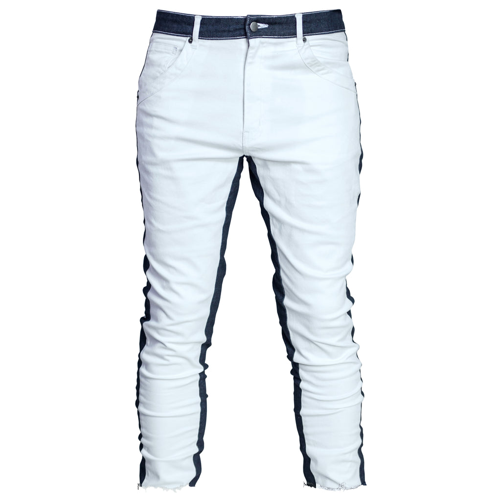 Cropped Track Jeans : Blue Tint/Indigo