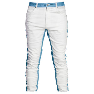 Jean Track Court : Blanc/Bleu