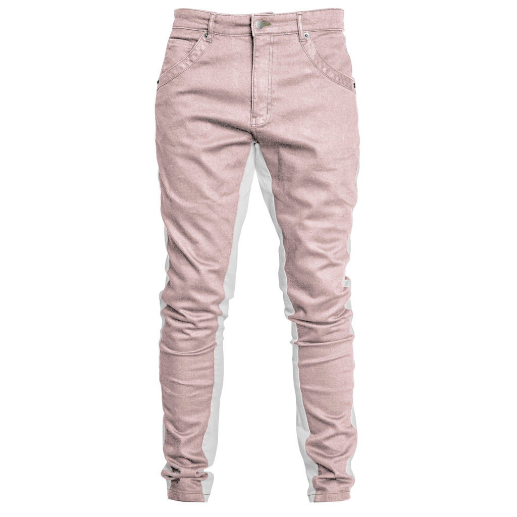 Jeans Track : Rose/Blanc