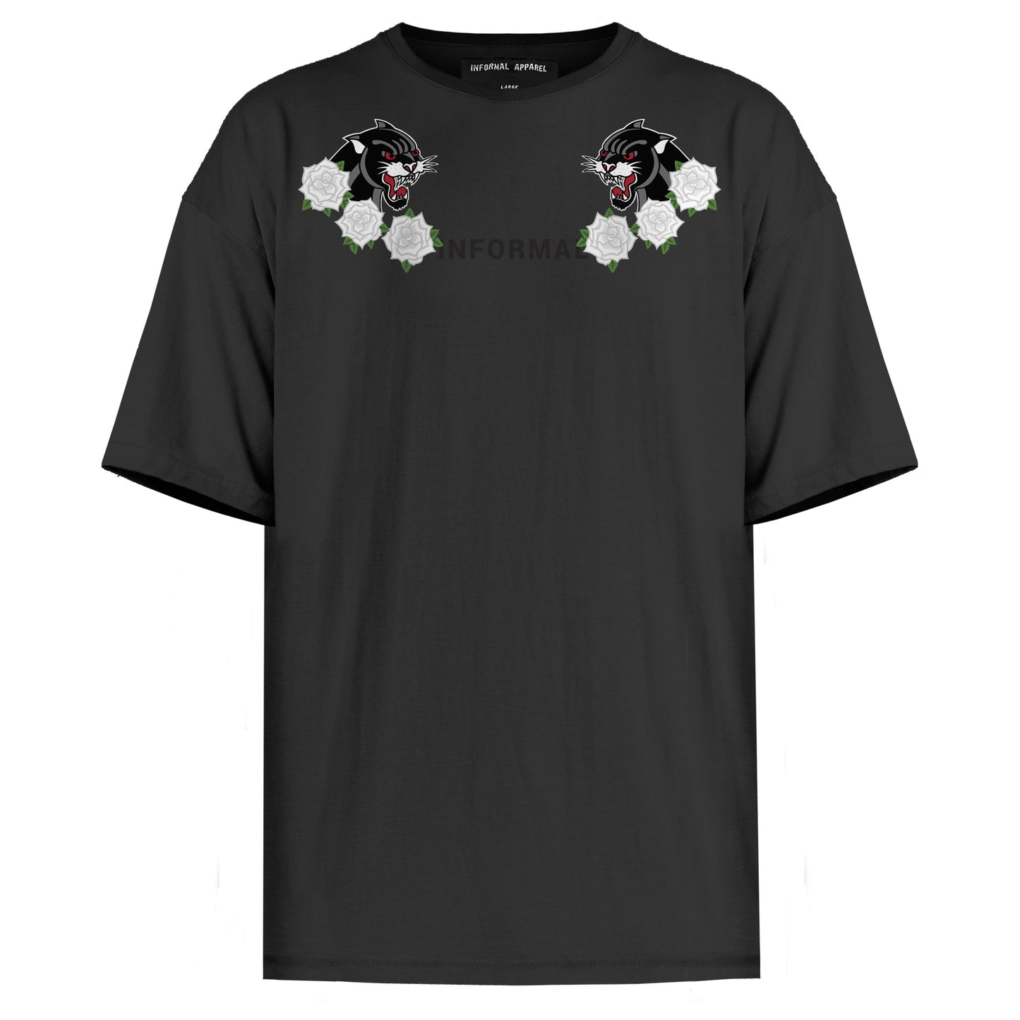 T-shirt Rose Blanche : Noir