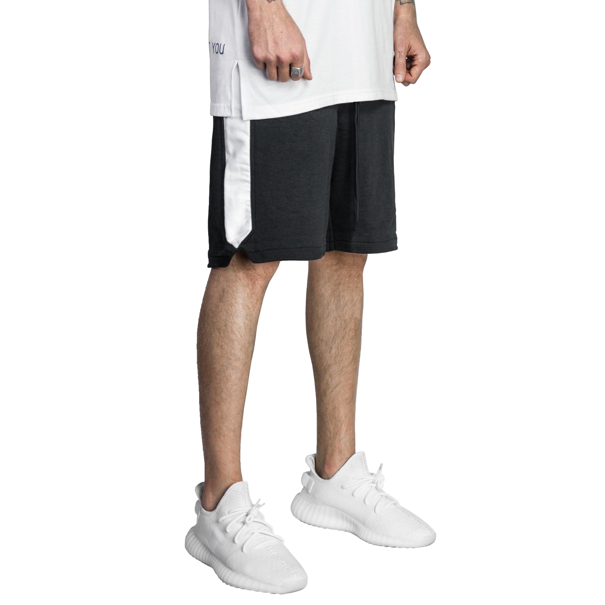 Track Shorts : Black/White