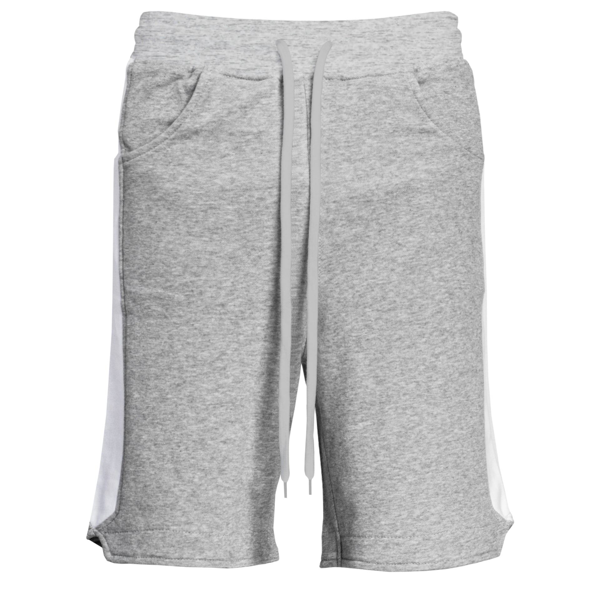 INFORMAL APPAREL | Track Shorts : Heather Grey/White